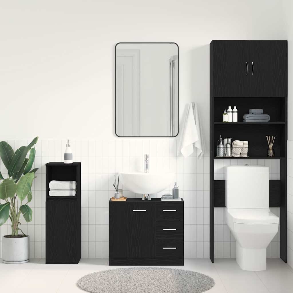 vidaXL Wastafelkast Zwart Eiken 63x30x54 cm - 34% Korting