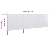 Wit Windscherm 3 Panelen 400x120 cm - 32% Korting!
