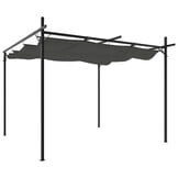 Pergola met uitschuifbaar dak, 295x292x230 cm, Antraciet - 30% Korting