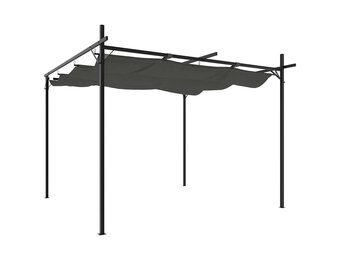 Pergola met uitschuifbaar dak, 295x292x230 cm, Antraciet - 30% Korting