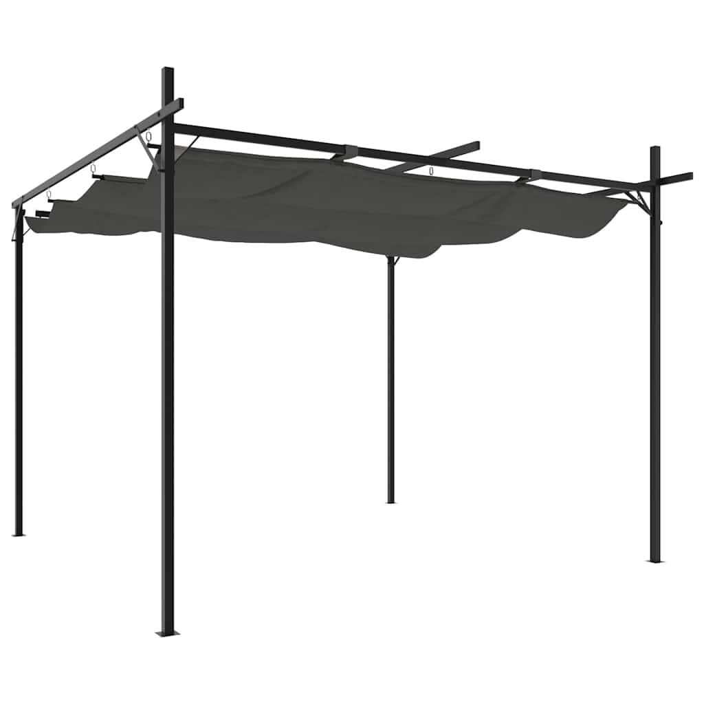 Pergola met uitschuifbaar dak, 295x292x230 cm, Antraciet - 30% Korting