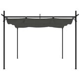 Pergola met uitschuifbaar dak, 295x292x230 cm, Antraciet - 30% Korting