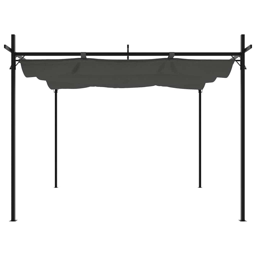 Pergola met uitschuifbaar dak, 295x292x230 cm, Antraciet - 30% Korting