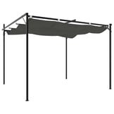 Pergola met uitschuifbaar dak, 295x292x230 cm, Antraciet - 30% Korting