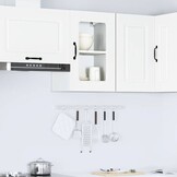 Keukenbovenkast met Glazen Deur - Bewerk Hout Wit - 33% Korting