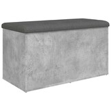 Opbergbankje Hout Betongrijs 82x42x45 cm - 34% Korting