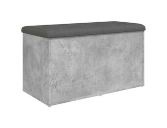 Opbergbankje Hout Betongrijs 82x42x45 cm - 34% Korting