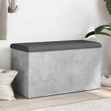 Opbergbankje Hout Betongrijs 82x42x45 cm - 34% Korting