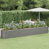 Plantenbak Gepocoat Staal Grijs 440x80x68 cm - 54% Korting