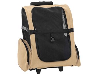 Draagbare Huisdier Trolley 3-in-1 Zandkleurig - 34% Korting