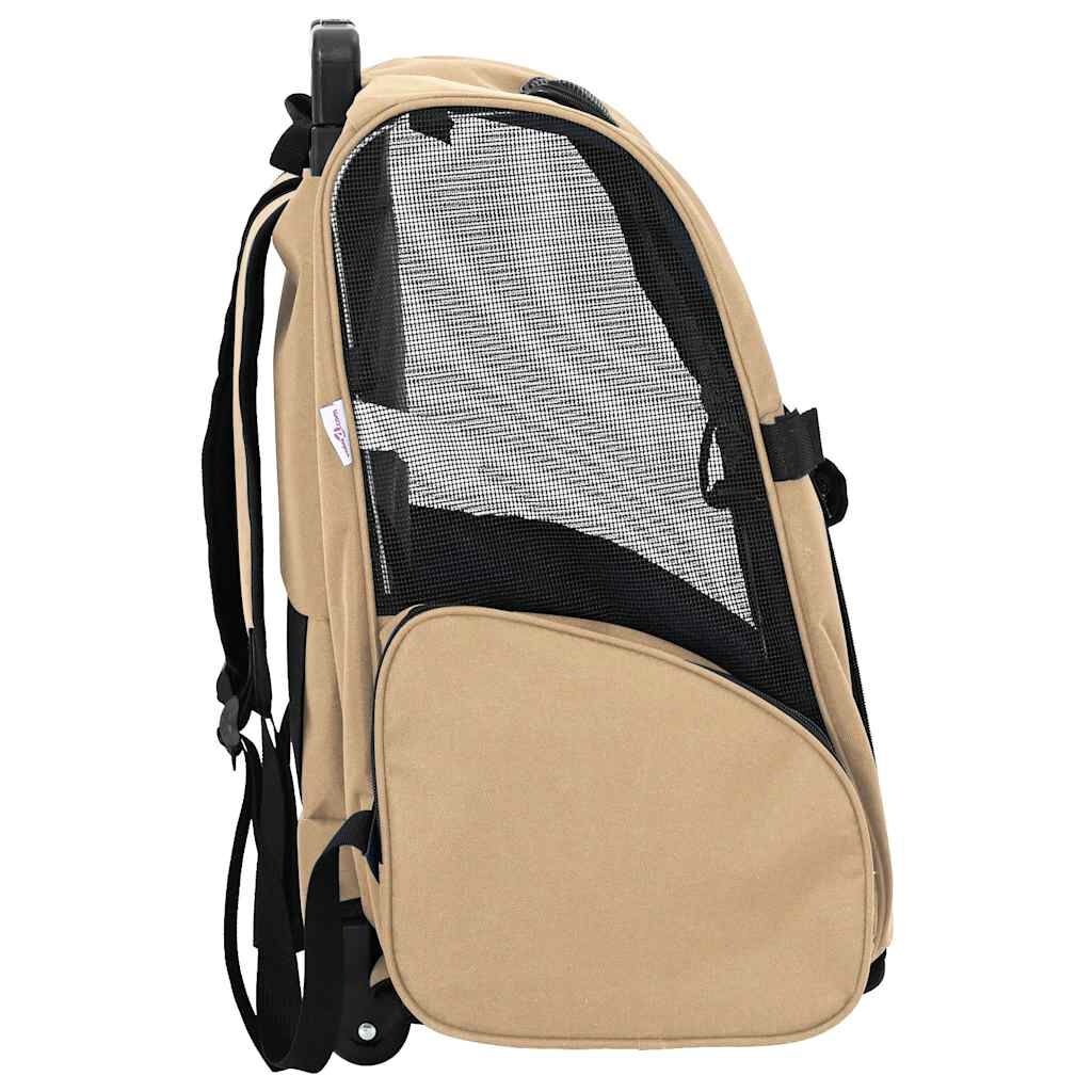 Draagbare Huisdier Trolley 3-in-1 Zandkleurig - 34% Korting