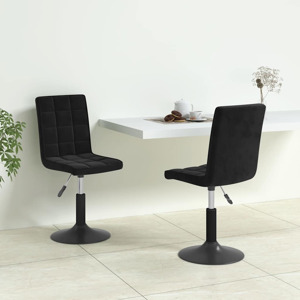 Draaibare Eetkamerstoelen (2 stuks) - Zwart Fluweel - 54% Korting