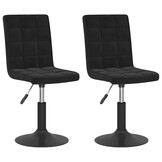 Draaibare Eetkamerstoelen (2 stuks) - Zwart Fluweel - 54% Korting