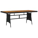 VidaXL Tuintafel 160x70x72 cm - Zwart - Rattan & Acaciahout (34% Korting)