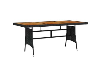 VidaXL Tuintafel 160x70x72 cm - Zwart - Rattan & Acaciahout (34% Korting)