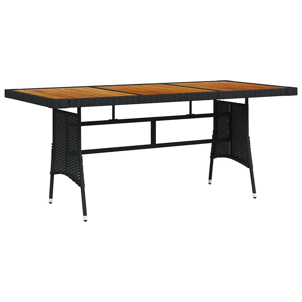 VidaXL Tuintafel 160x70x72 cm - Zwart - Rattan & Acaciahout (34% Korting)