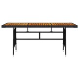 VidaXL Tuintafel 160x70x72 cm - Zwart - Rattan & Acaciahout (34% Korting)