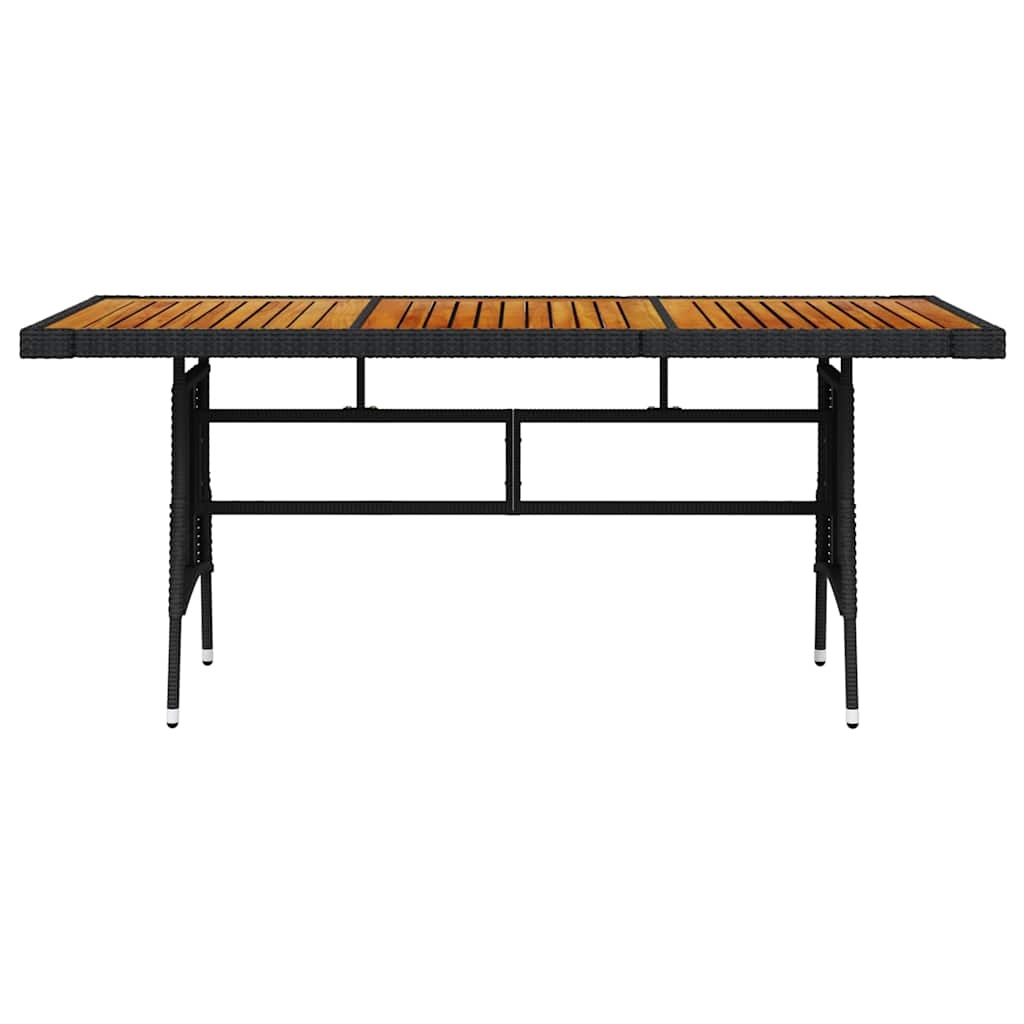 VidaXL Tuintafel 160x70x72 cm - Zwart - Rattan & Acaciahout (34% Korting)