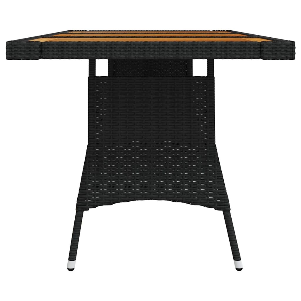 VidaXL Tuintafel 160x70x72 cm - Zwart - Rattan & Acaciahout (34% Korting)
