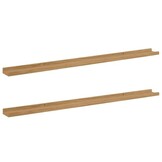 2x Houten Wandplank Bruin 115cm - 33% Korting