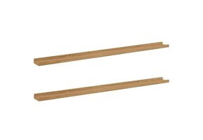 2x Houten Wandplank Bruin 115cm - 33% Korting