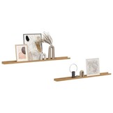 2x Houten Wandplank Bruin 115cm - 33% Korting