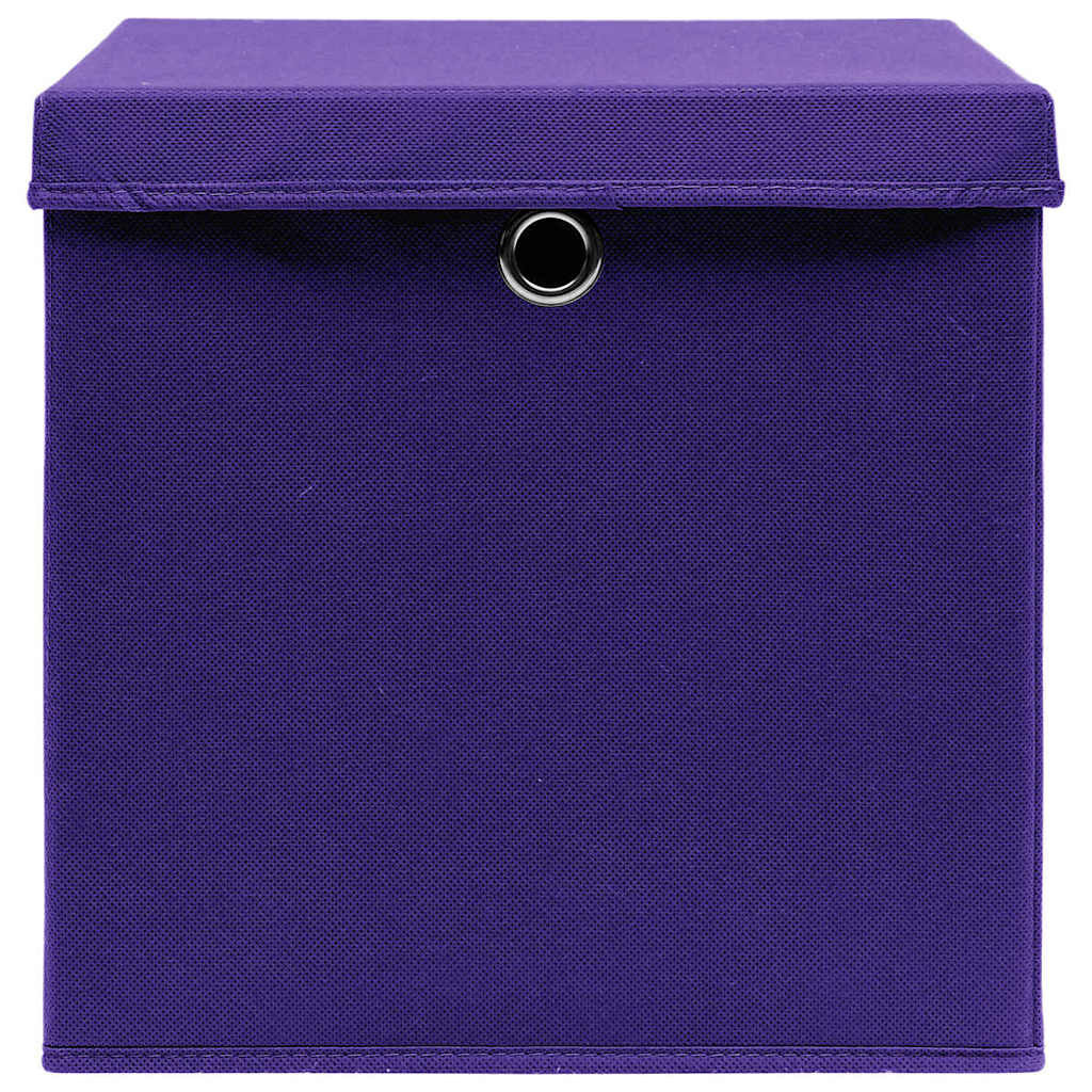 vidaXL Opbergboxen met Deksel 4 stuks Paars 28x28x28 cm - 32% Korting