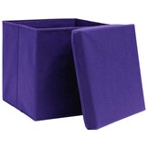 vidaXL Opbergboxen met Deksel 4 stuks Paars 28x28x28 cm - 32% Korting
