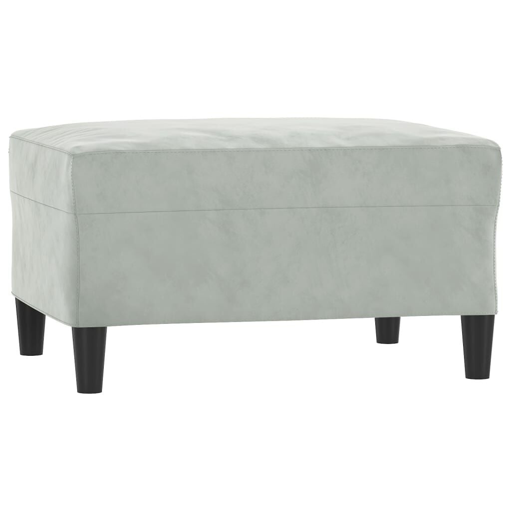 Voetenbank Fluweel Lichtgrijs 70x55x41 cm - 33% Korting