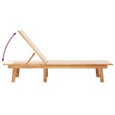Ligbed met Tafel van Massief Acaciahout & Textileen - Crème (30% Korting)