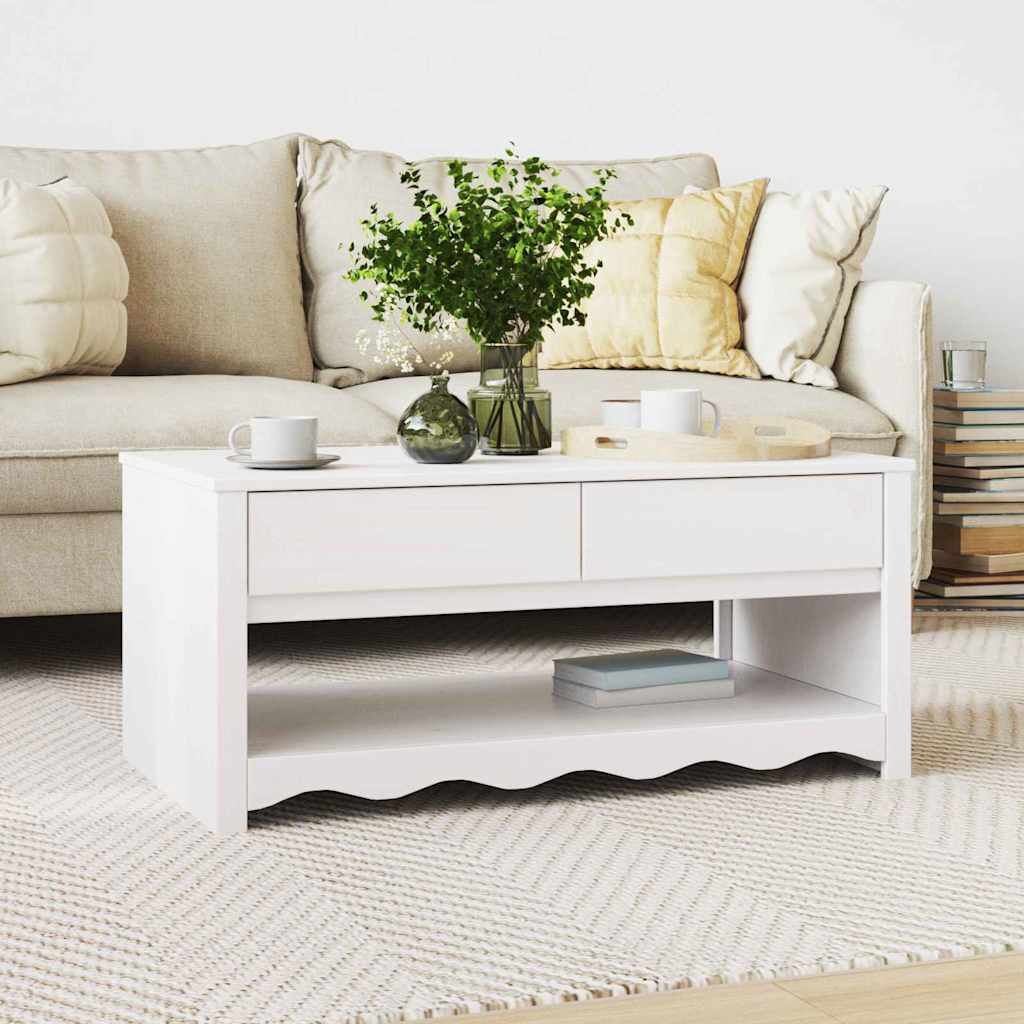 Salontafel Met Lade Wit Grenenhout - 59% Korting