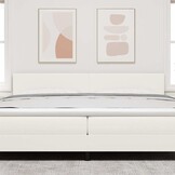 vidaXL Hoofdbord Crème 200 cm Katoen Stof