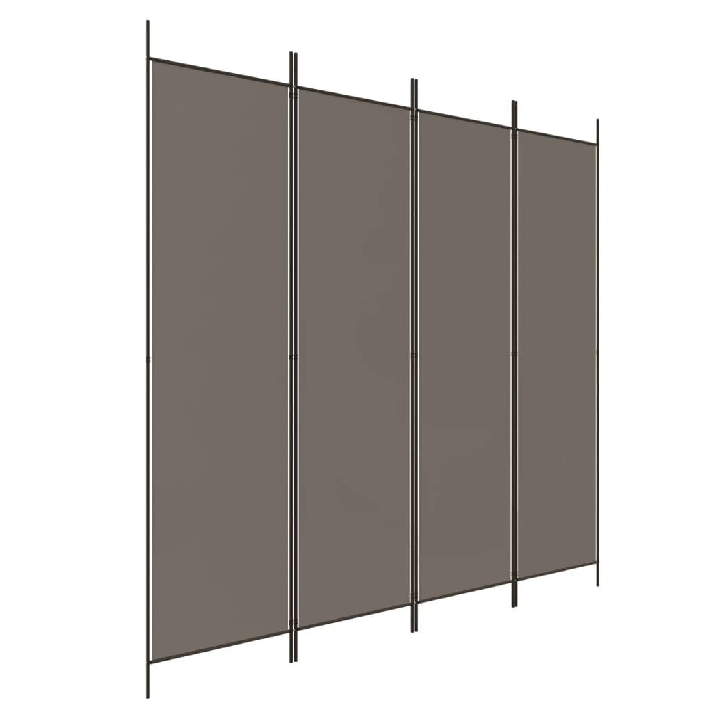 Kamerscherm 4 panelen 200x200 cm Antraciet - 33% Korting!
