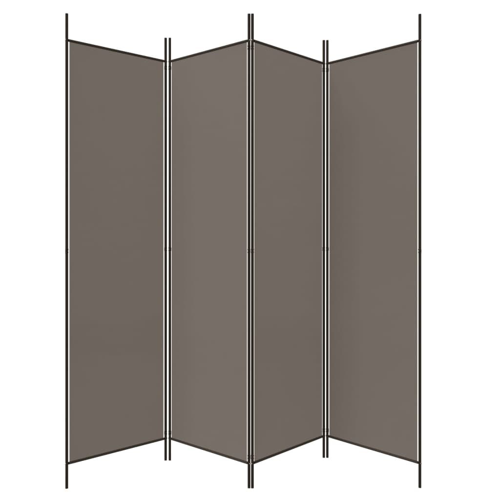 Kamerscherm 4 panelen 200x200 cm Antraciet - 33% Korting!