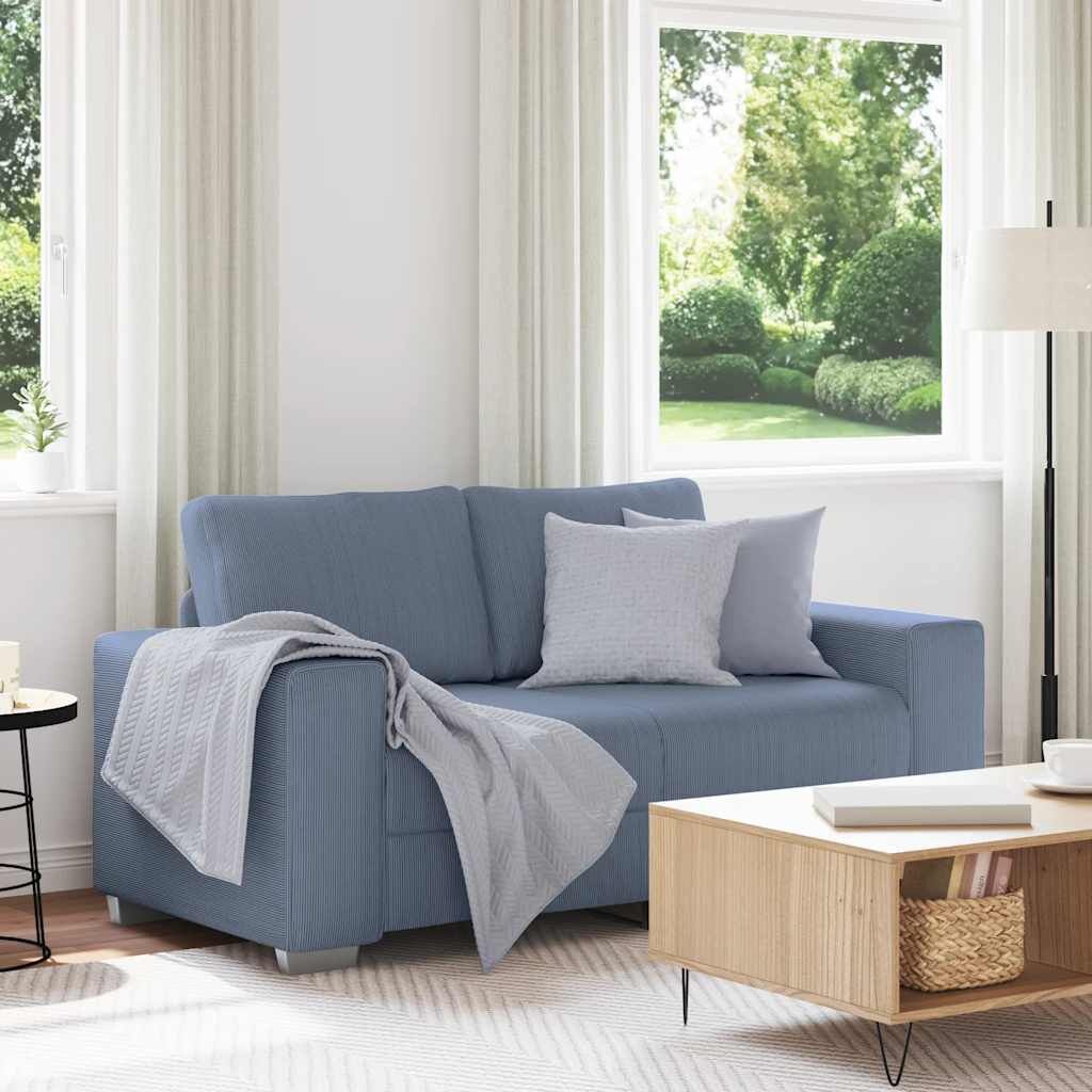 vidaXL Loveseat Sofa Blauw 160x77x82 cm Corduroy Stof