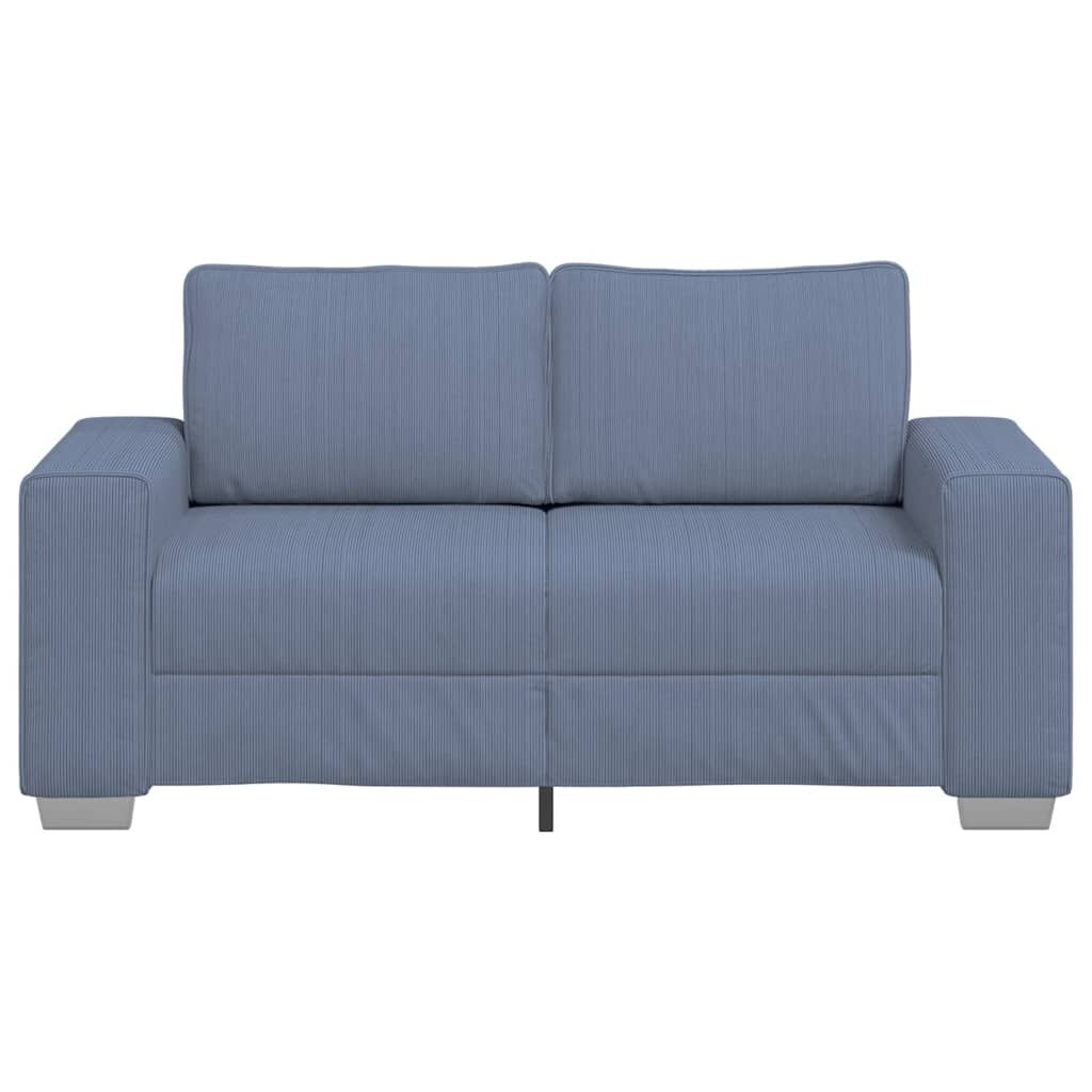 vidaXL Loveseat Sofa Blauw 160x77x82 cm Corduroy Stof