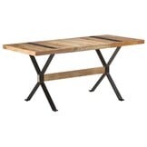 vidaXL Eettafel 160x80x76 cm ruw mangohout