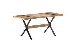 Eettafel 160x80 cm Ruw Mangohout - 35% Korting