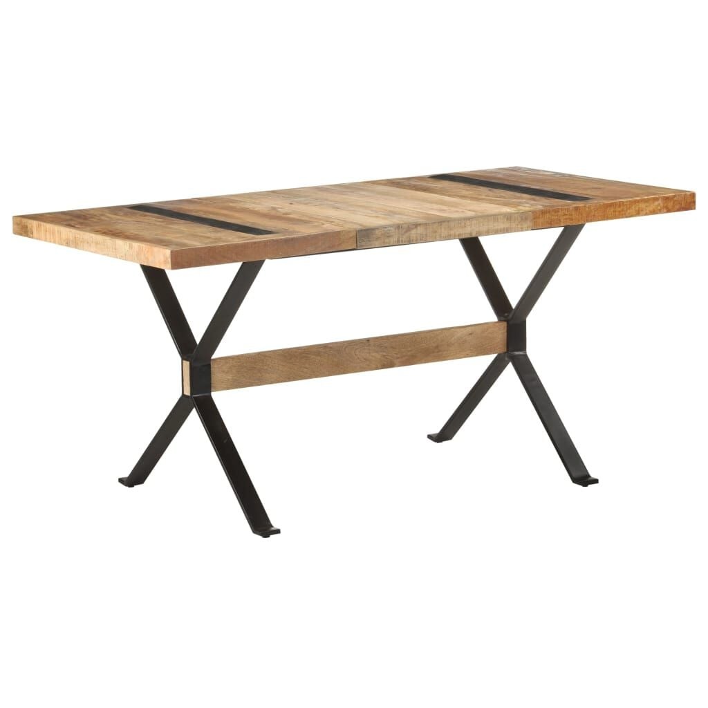 vidaXL Eettafel 160x80x76 cm ruw mangohout