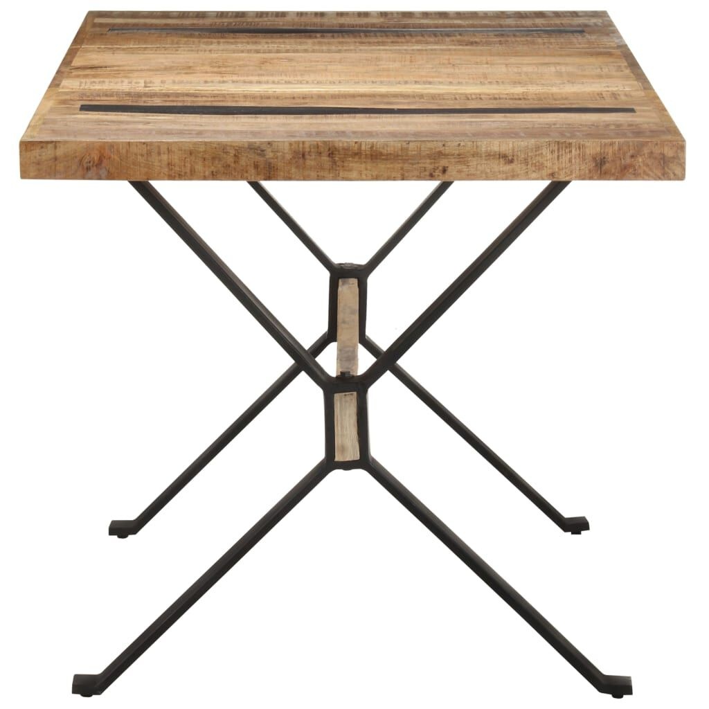 vidaXL Eettafel 160x80x76 cm ruw mangohout