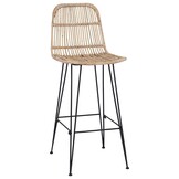 vidaXL Barkruk 2 st Naturel 44 x 55 x 109 cm Rattan en staal