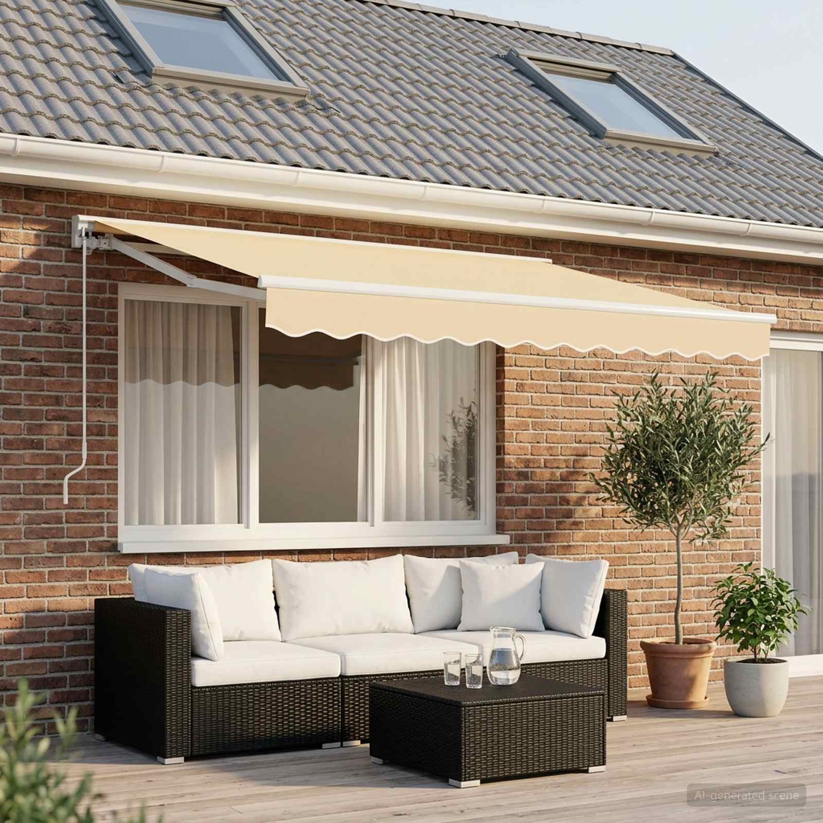 vidaXL Vervangend zonneschermdoek voor 2,5x2 m Crèmekleurig Polyester