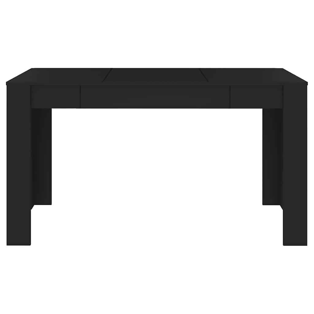 vidaXL Eettafel 140x74,5x76 cm spaanplaat zwart