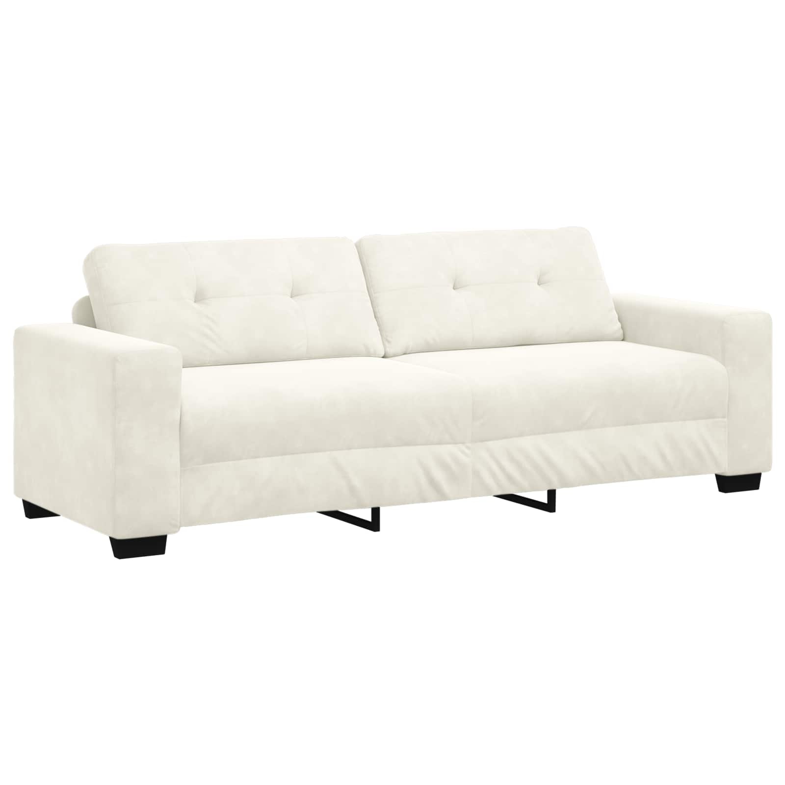 3-Zits Bank Crème Fluweel 220 cm met 35% Korting
