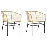 VidaXL Tuinstoelen Set: 2x Poly Rattan Bruin met Crèmewitte Kussens (34% Korting)