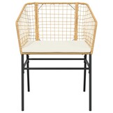 VidaXL Tuinstoelen Set: 2x Poly Rattan Bruin met Crèmewitte Kussens (34% Korting)