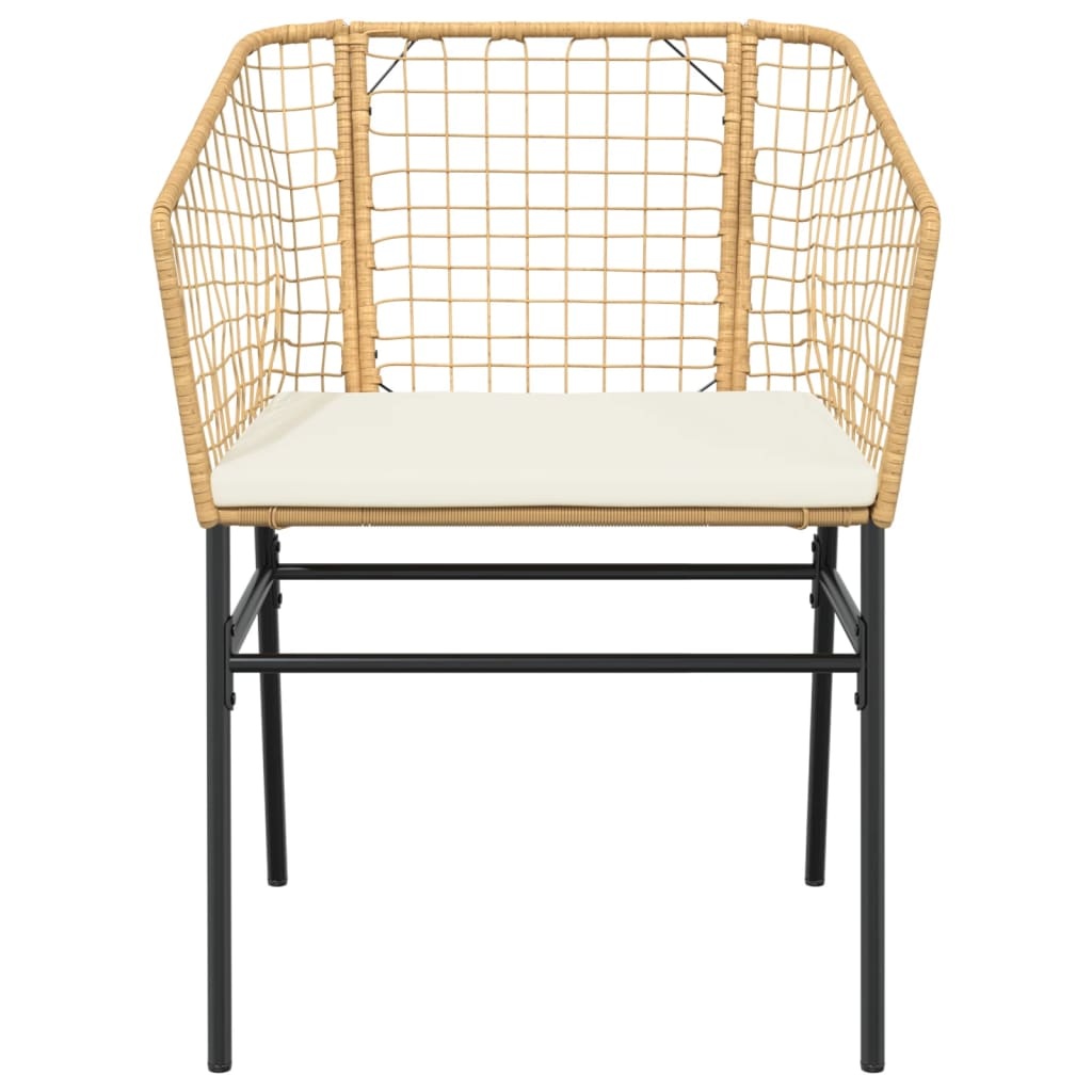 VidaXL Tuinstoelen Set: 2x Poly Rattan Bruin met Crèmewitte Kussens (34% Korting)