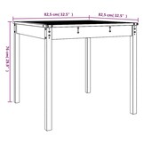 vidaXL Tuintafel Grenenhout Zwart 82,5x82,5x76 cm - 33% Korting!