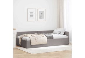 Taupe Hoekbedframe Stof 90x200cm - 35% Korting