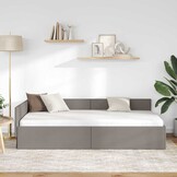 Taupe Hoekbedframe Stof 90x200cm - 35% Korting